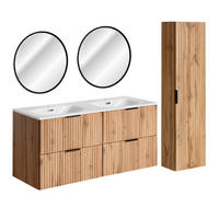BADMÖBEL 120.4cm Adriel 2er-Set Holz in Eichenoptik - Braun, Holzwerkstoff (120.4/57/46cm) - Petits-meubles