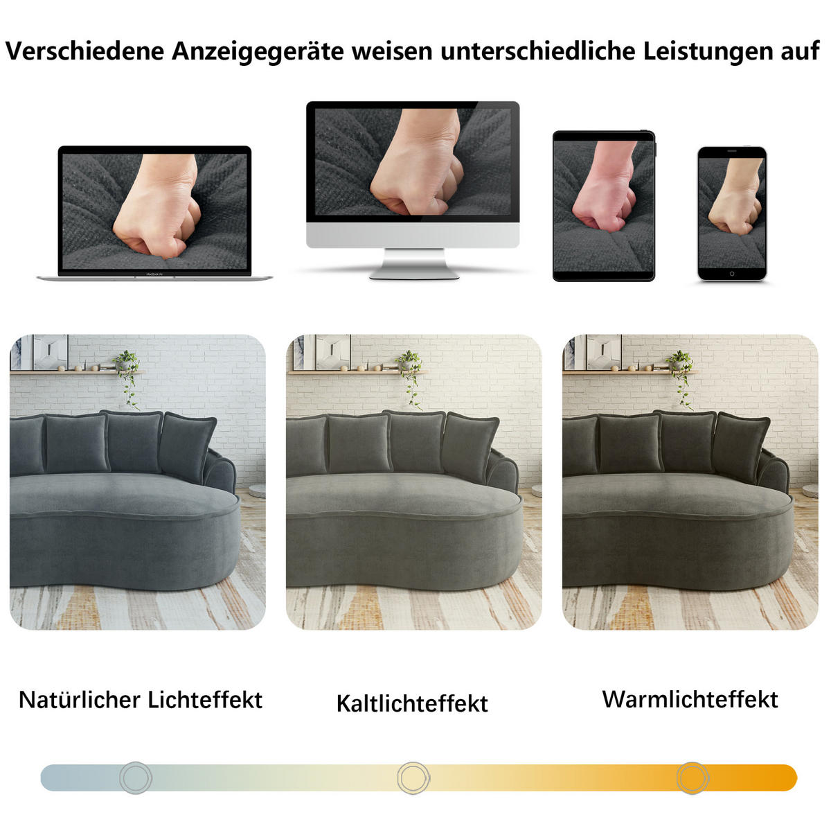 ECKSOFA 252/164/67 cm in Grau aus Chenille mit Chaiselongue - Grau, Textil (164/252cm) - Flora Grace