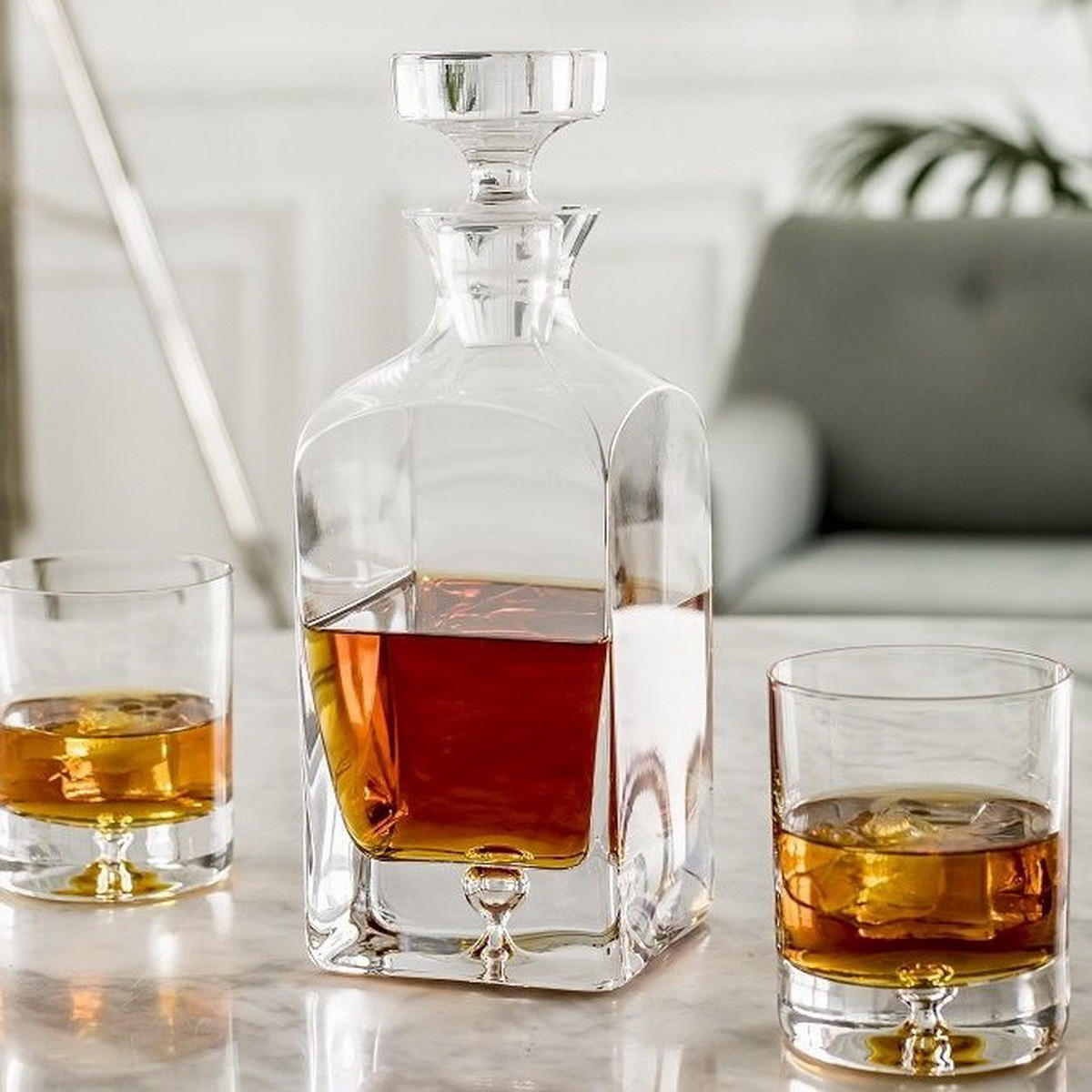 WHISKYKARAFFE MIT STOPPER Legend, 750 ml, Handgemacht - Transparent, Glas (0.75L) - Krosno Glass