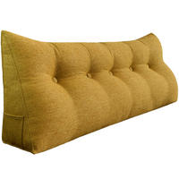 RÜCKENKISSEN für Bett Leinenlook Gelb 160 cm - Gelb, Textil (50/160cm) - Vercart