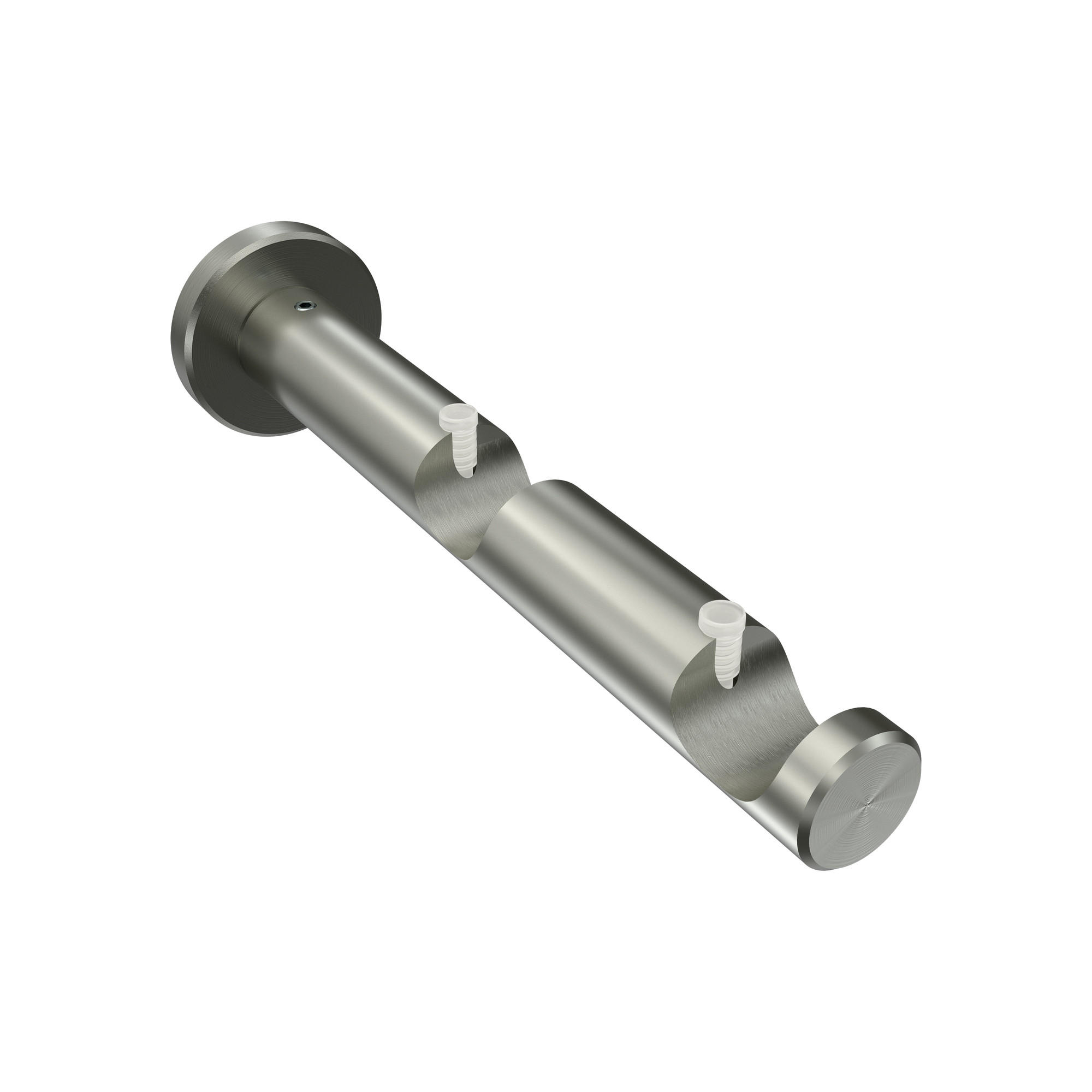 TRÄGER FÜR GARDINENSTANGEN 20 mm Ø, 2-läufig, Trend Edelstahl - Edelstahlfarben, Metall (16.6/4/4cm) - INTERDECO