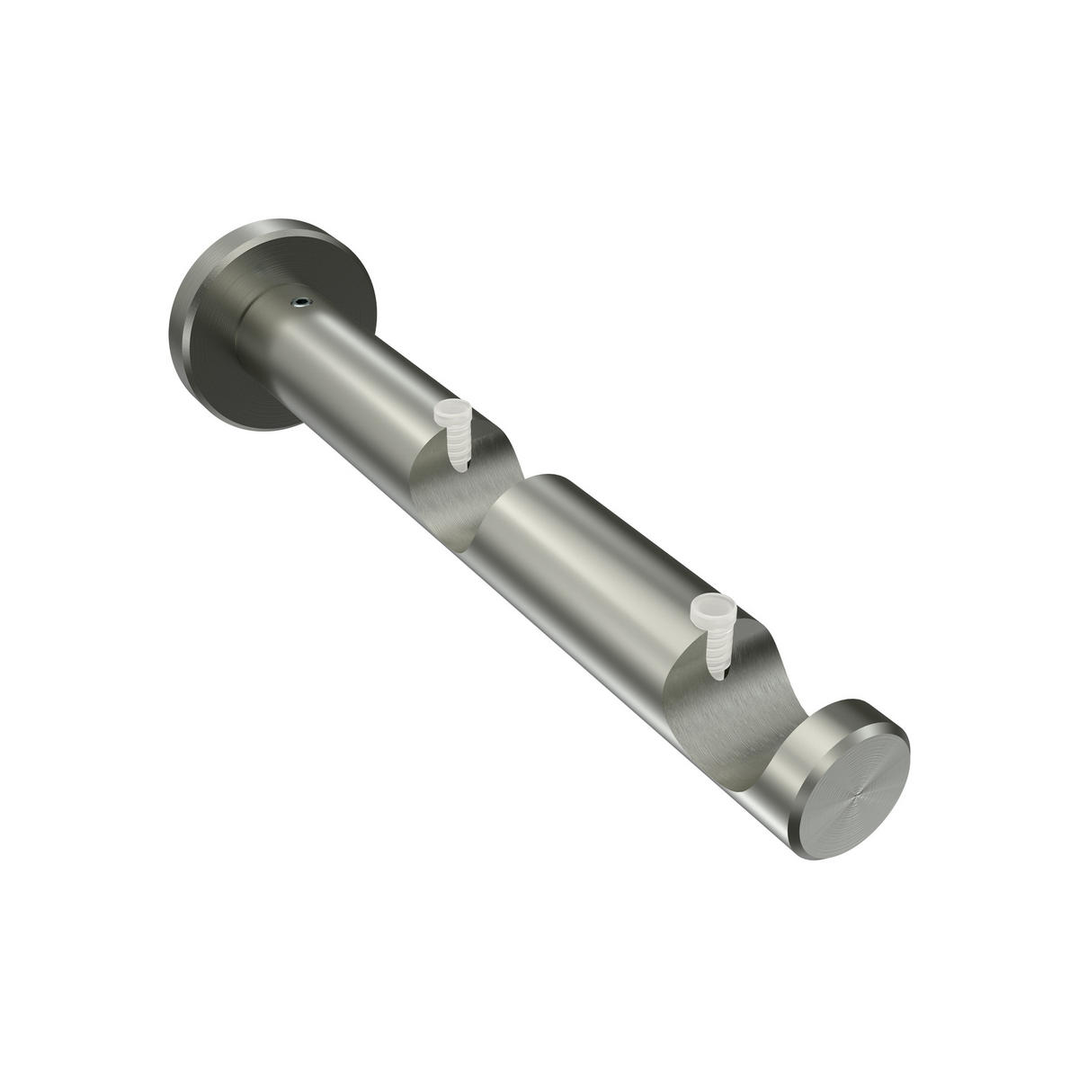 TRÄGER FÜR GARDINENSTANGEN 20 mm Ø, 2-läufig, Trend Edelstahl - Edelstahlfarben, Metall (16.6/4/4cm) - INTERDECO