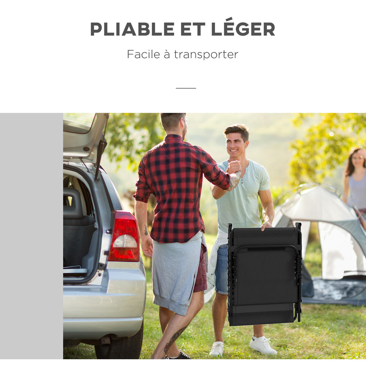 SONNENLIEGE 2er-Set DE-15631 klappbar, 4-fach verstellbar Schwarz - Schwarz, Metall (58/30/189cm) - ComfortXL