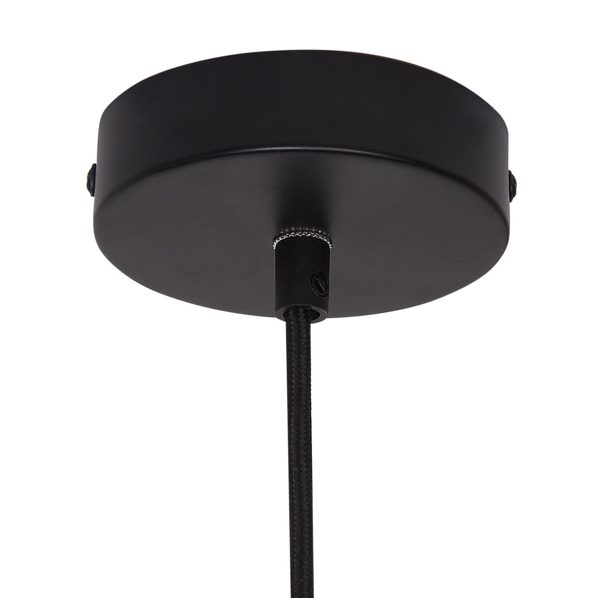 HÄNGELEUCHTE Naturfarben Kibi - Schwarz/Naturfarben, Kunststoff (44/44/131cm) - Beliani