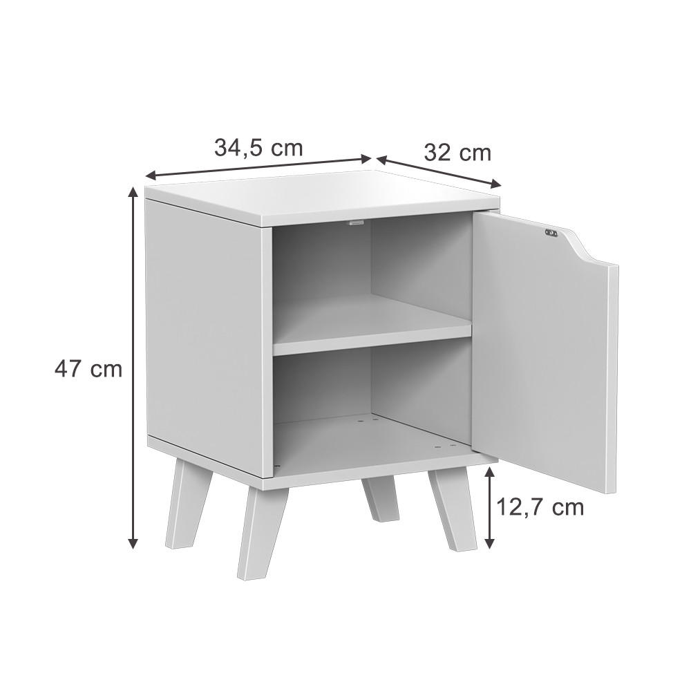 NACHTTISCH Malu Weiß 2er Set - Weiß, Holzwerkstoff (34.5/47/32cm) - Vicco