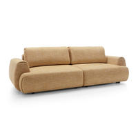 SOFA Morena Gelb, mit Schlaffunktion, Zweisitzer Sofa - Gelb, Holzwerkstoff/Textil (260/81/106cm) - Bettso