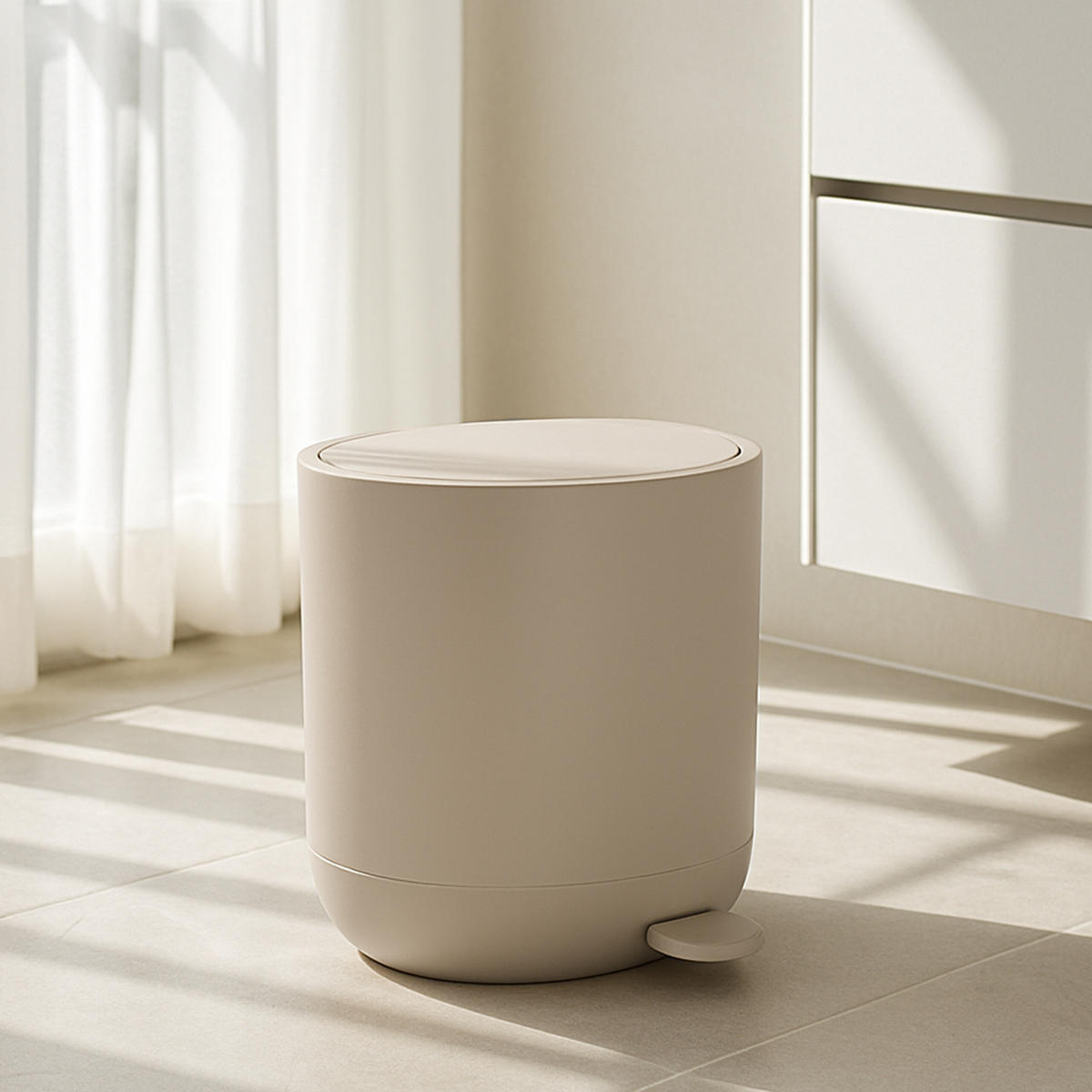 MÜLLEIMER - Beige, Kunststoff (26/26/23cm) - Relaxdays