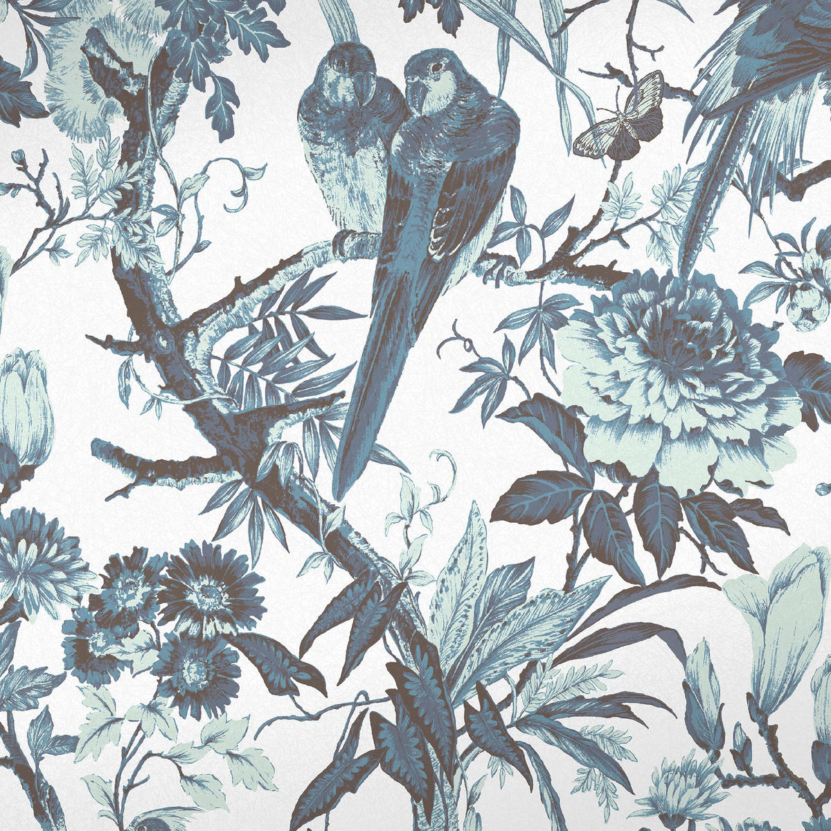 VLIESTAPETE Perrow Ink - Blau, Papier/Kunststoff (52/1000cm) - Graham & Brown