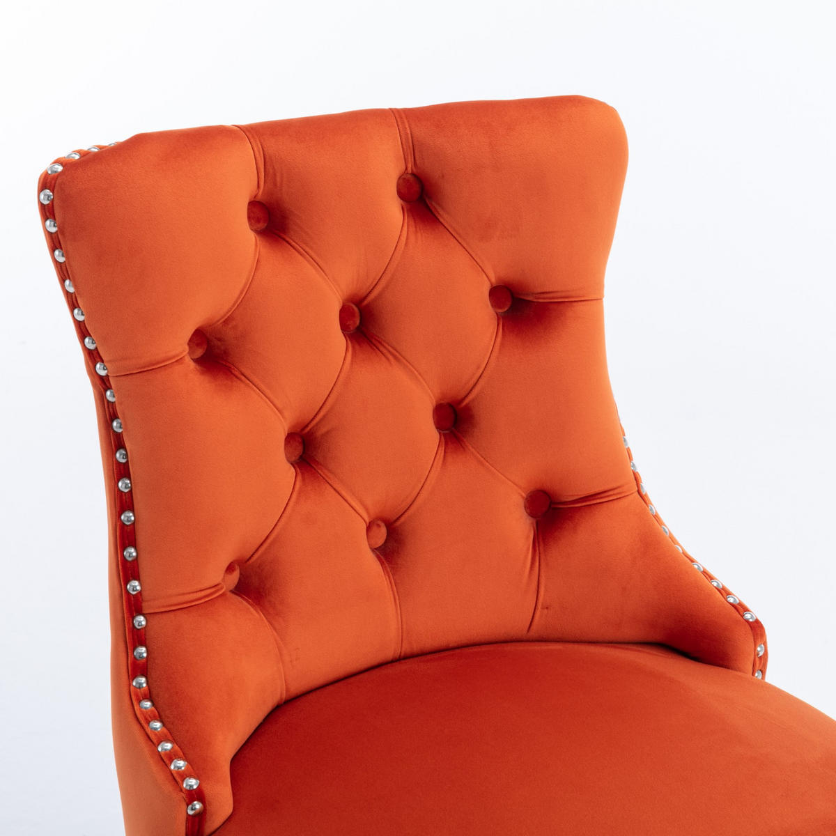 BARHOCKER 2er-Set Orange mit Samtbezug und Rückenlehne - Orange, Textil (60/103/50cm) - PANGIVO