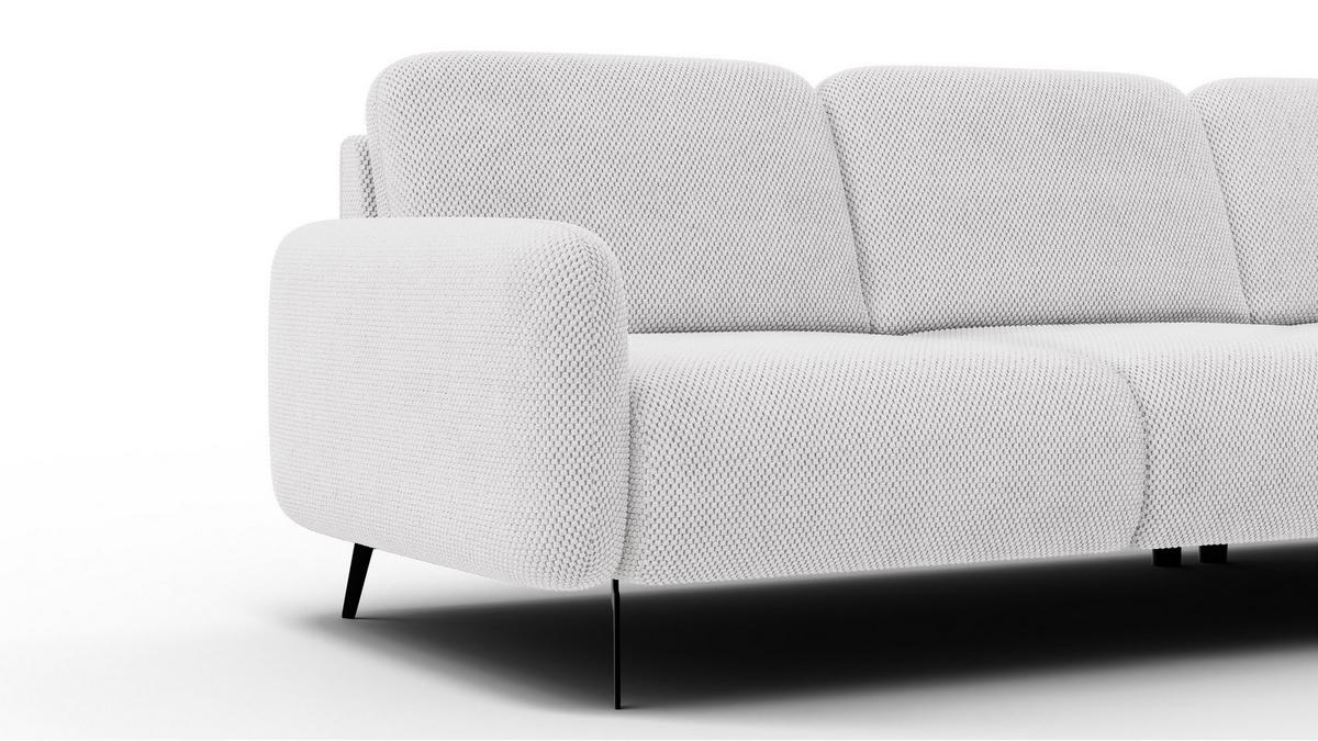 ECKSOFA FEBE 5-Sitzer rechts, creme - Creme/Schwarz, Holz/Textil (271/190cm) - Courtois Laville