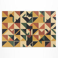 TEPPICH 150x225 cm Bunte Abstrakte Geometrie Retro - Rostfarben, Kunststoff (150/225cm) - Wallfluent