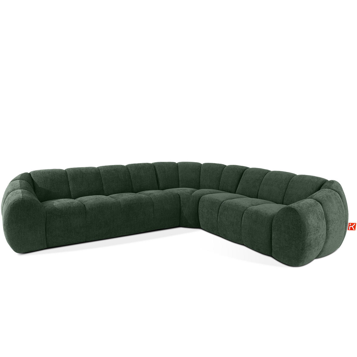 ECKSOFA RECHTS FLAVA, Dunkelgrün - Dunkelgrün, Holz/Holzwerkstoff (310/270cm) - KONSIMO®