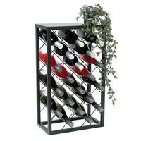 WEINREGAL für 20 Flaschen Metall Schwarz 68 cm - Schwarz, Metall (40/68/22cm) - DanDiBo