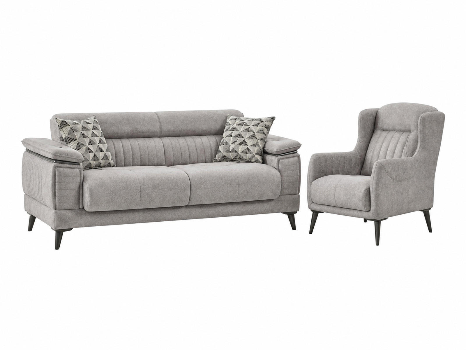 Villa Möbel Sitzgarnitur Greige 180x80x95 cm