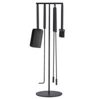 KAMINGARNITUR Ashi 5tlg schwarz Kaminbesteck Set - Schwarz, Metall (22/75/22cm) - Blomus