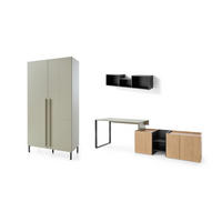 JUGENDZIMMER-SET SORENTO C 3-teilig in Eukalyptus/Baltic Düne Eiche/Schwarzer Onyx - Eukalyptusholzfarben/Eichefarben, Holzwerkstoff (349/195/135cm) - Deine Möbel 24
