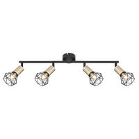 DECKENLEUCHTE Metall Schwarz Altmessing - Schwarz, Metall (60/8/19.5cm) - Globo Lighting