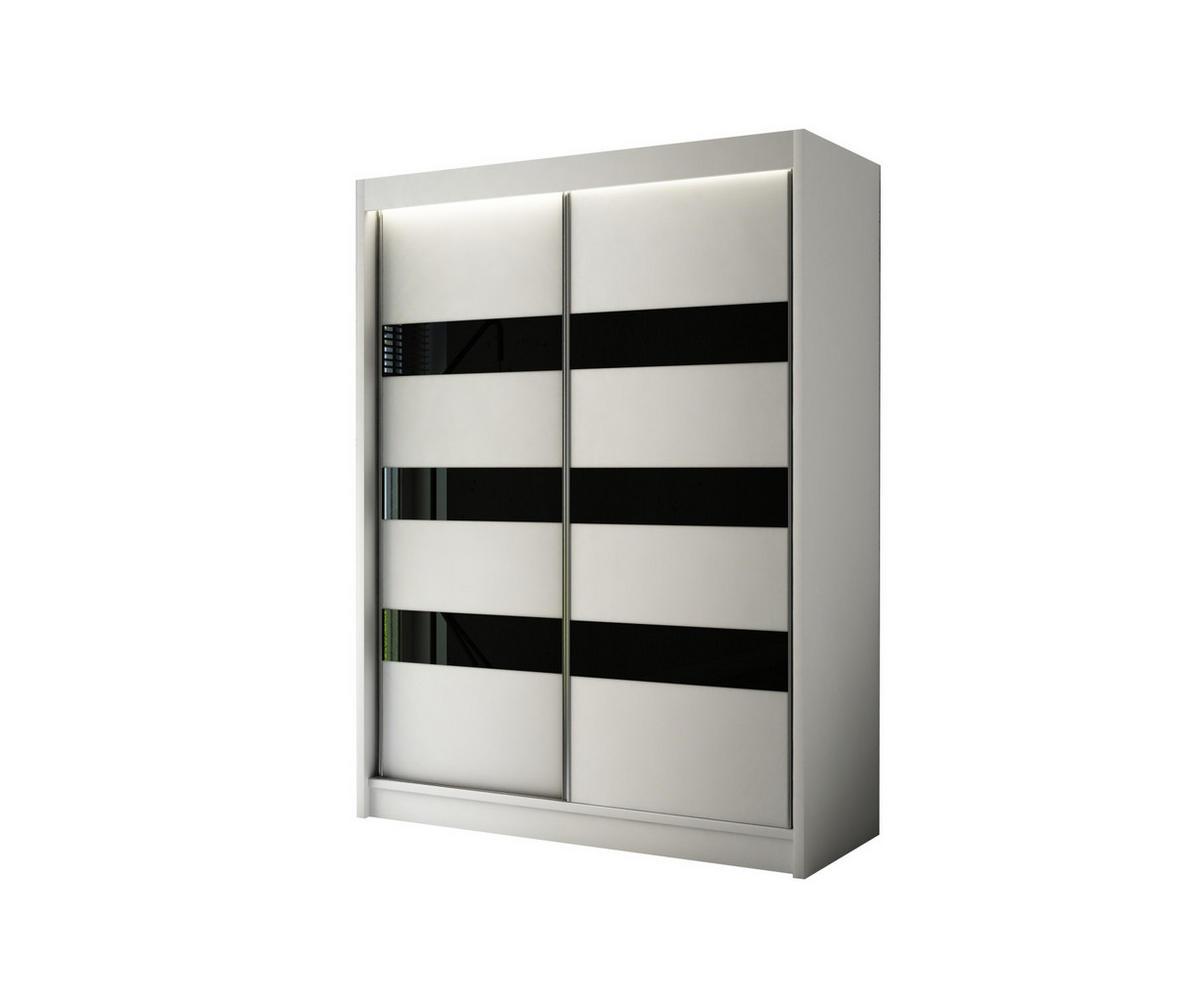 KLEIDERSCHRANK SOLTI - 120 cm - Weiß|Schwarz - Schwarz/Weiß, Holzwerkstoff (120/215/61cm) - ALTDECOR