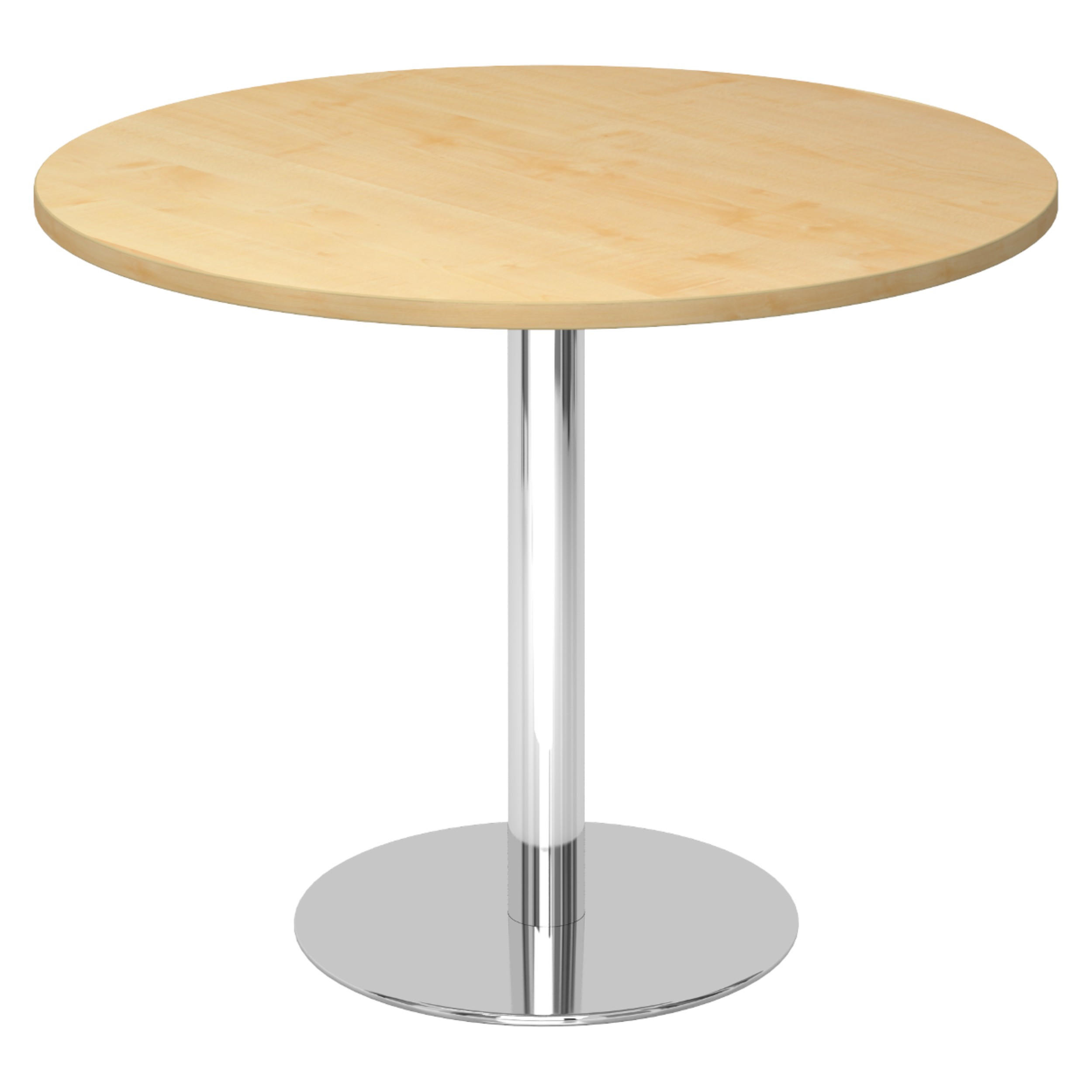 PAUSENTISCH groß STF 100/100/74,5 cm in Ahornfarben/Chrom - Chromfarben/Ahornfarben, Holzwerkstoff (100/100/74.5cm) - bümö