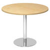 PAUSENTISCH groß STF 100/100/74,5 cm in Ahornfarben/Chrom - Chromfarben/Ahornfarben, Holzwerkstoff (100/100/74.5cm) - bümö