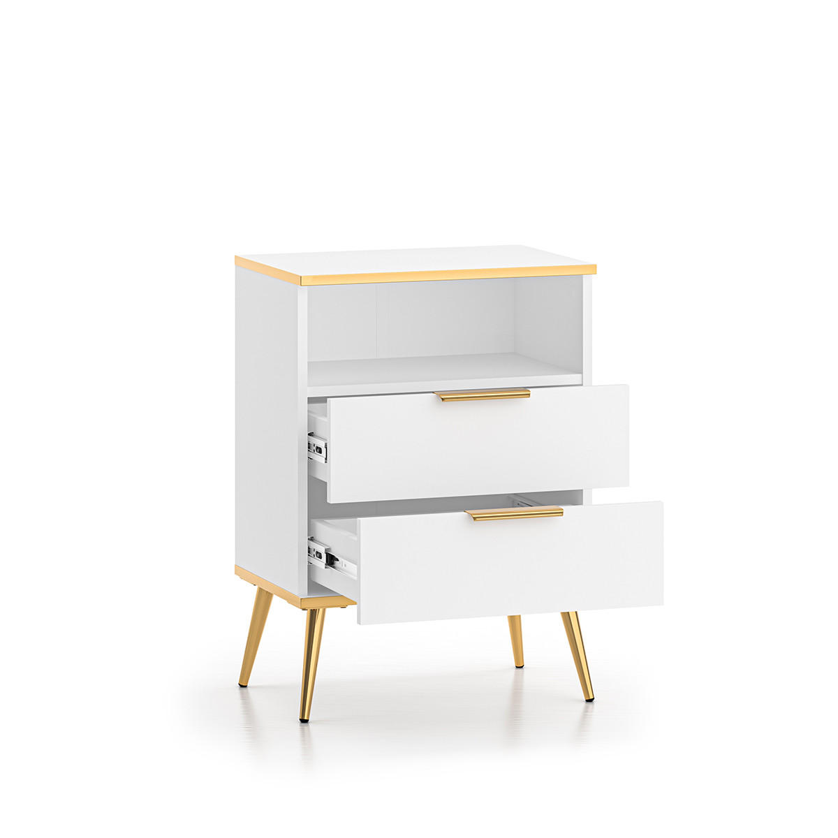 NOČNÍ STOLEK Zora Bílá - bílá, kompozitní dřevo (50/70/34cm) - Petits-meubles