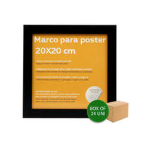 RAHMEN Set mit 24 aus MDF und Acrylglas Schutz und Aussteller für Fotografien, Bilder, Poster, Gemälde, Dekoration für Haus Farbe Schwarz 20X20 cm - Schwarz, Holz (20/3/20cm) - Nacnic