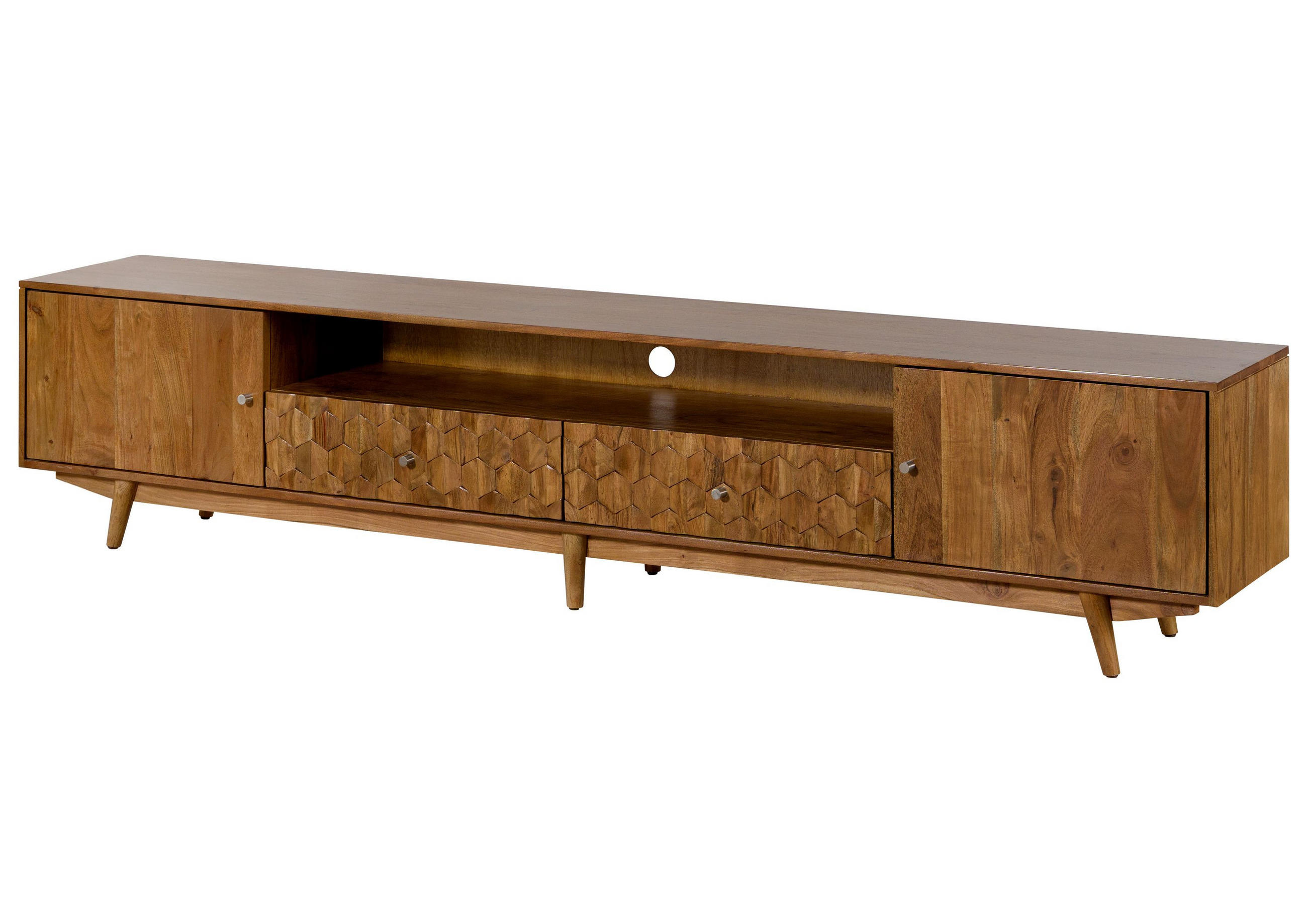 TV-BOARD Akazie 235x40x49 natur lackiert MOSAYK #119 - Braun, Holz (235/49/40cm) - Massivmoebel24