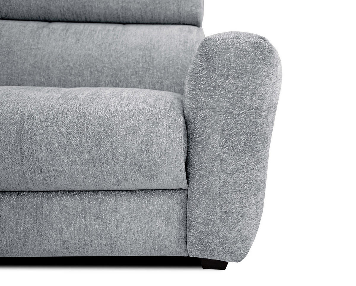 SOFA CALVERA 3-Sitzer mit 1 Relaxfunktion, hellgrau - Hellgrau, Holzwerkstoff/Textil (204/79/106cm) - Courtois Laville