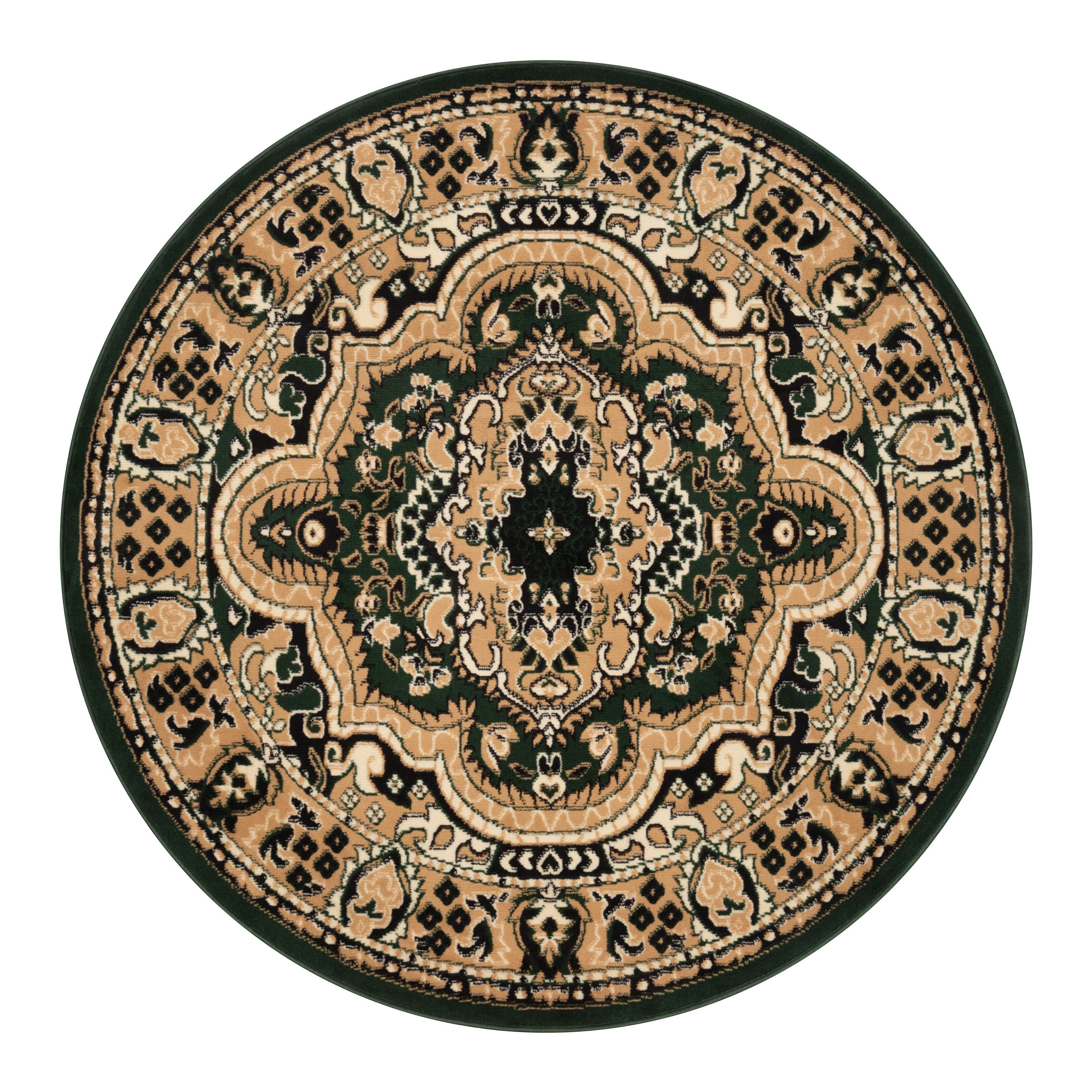 TEPPICH ATLAS rund grün medaillon 160/160 cm - Grün, Textil (160/160cm) - Tapiso