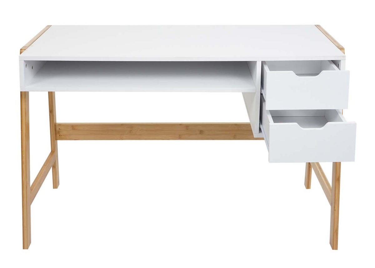 SCHREIBTISCH eckig Weiß - Weiß, Holz (58/115/76cm) - MCW