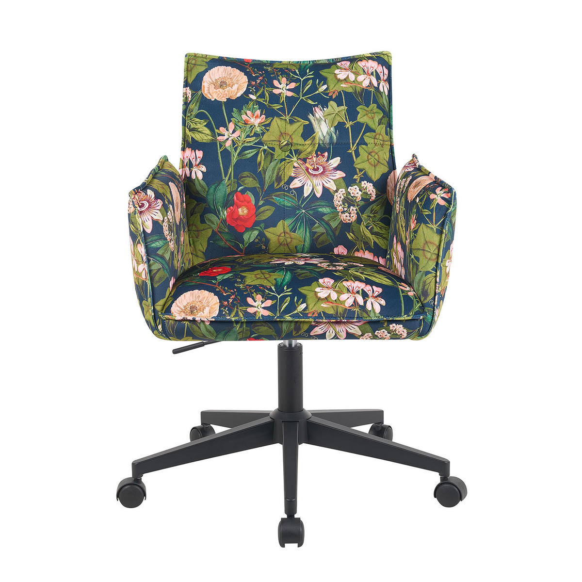 BÜROSTUHL Mika-Malu - Multicolor/Schwarz, Textil/Metall (60/85/63cm) - DUBI Möbel