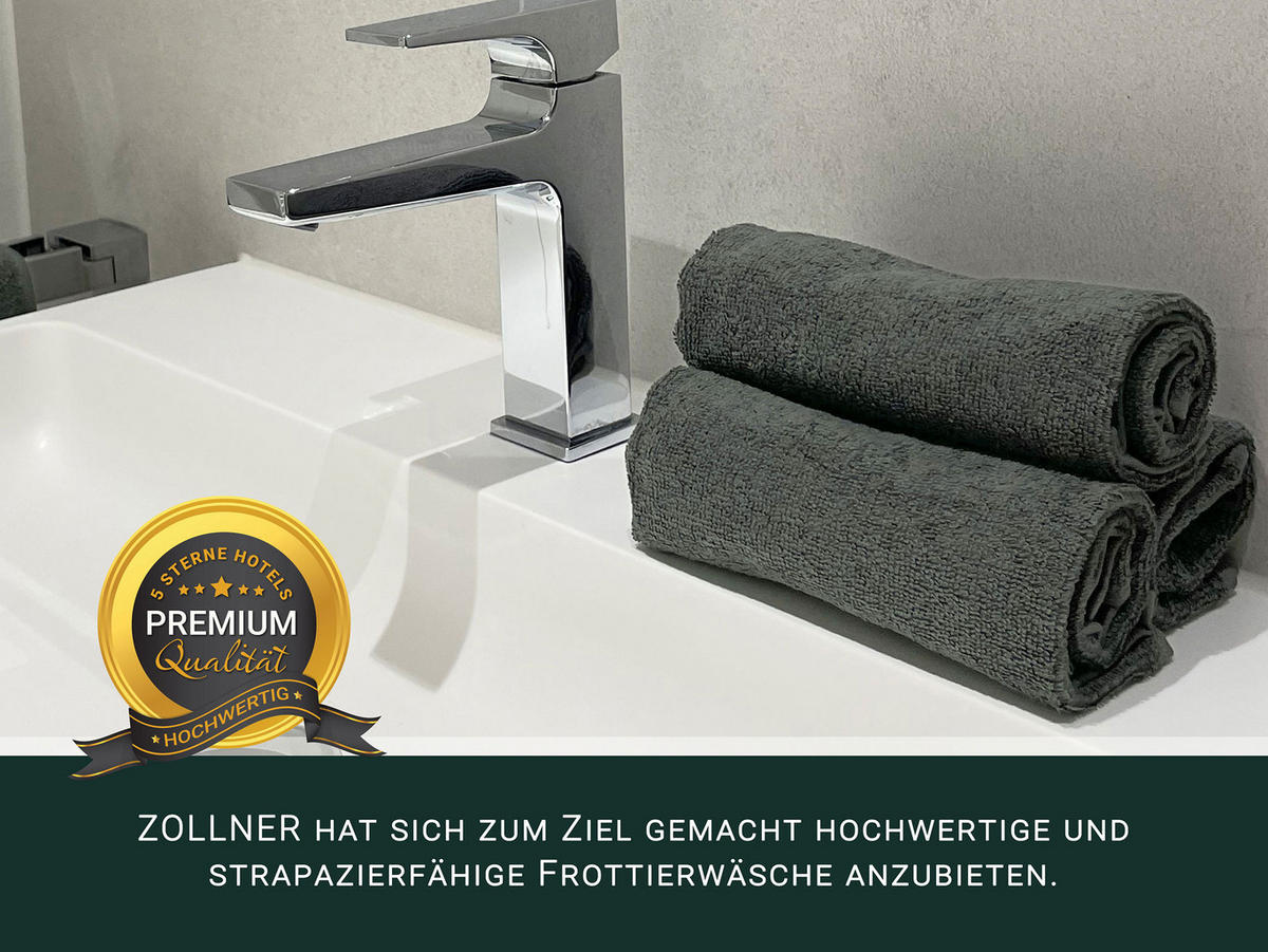 GÄSTETÜCHER, 10er-Set, 30x50 cm, 100% Baumwolle, Grau - Anthrazit, Textil (30/50cm) - Zollner