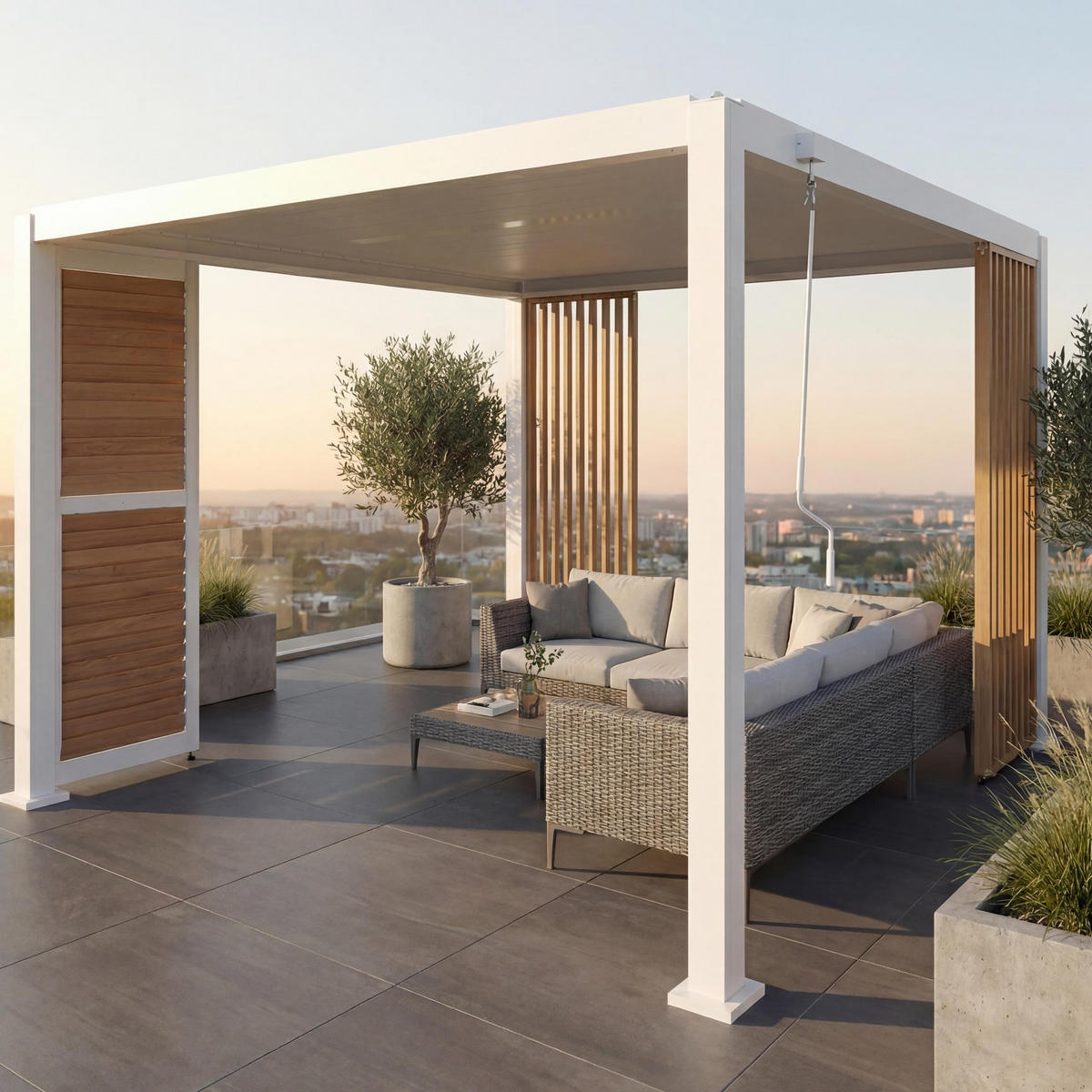 PERGOLA Weiß - Weiß, Metall (302/235/302cm) - MCW