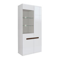 VITRÍNA Darrel Bílá - bílá, kompozitní dřevo (90/193/41cm) - Petits-meubles