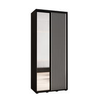 SCHWEBETÜRENSCHRANK 235,2/120/60 2-türig - Schwarz/Weiß, Holz/Metall (120/235/60cm) - Abiks Möbel
