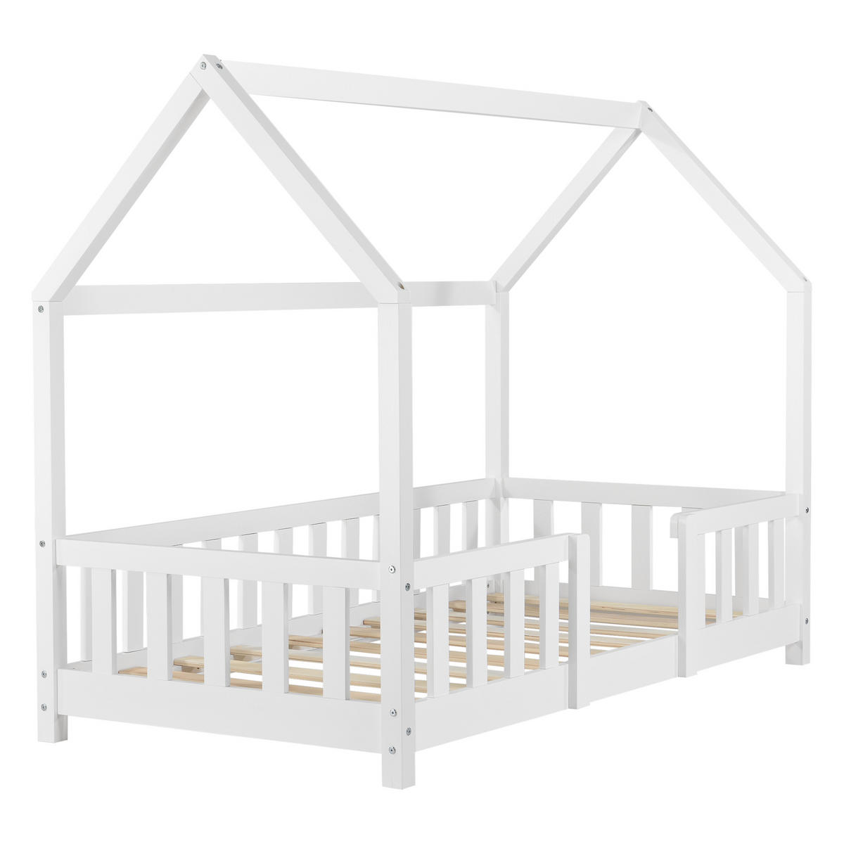 HAUSBETT Sisimiut - Weiß, Holz (80/160cm) - [en.casa]