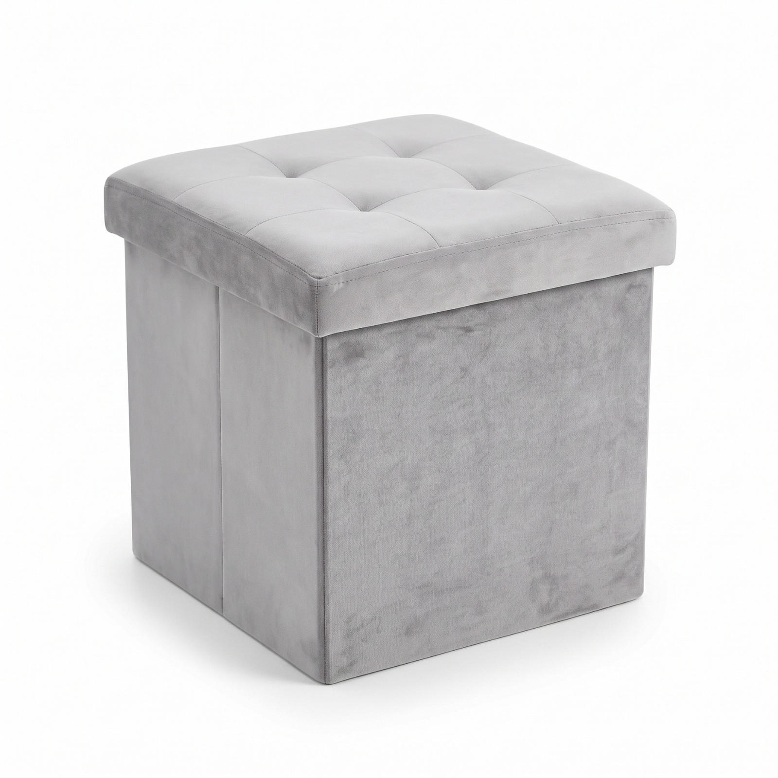 POUF mit Stauraum 38/38/38 cm - Grau, Textil (38/38/38cm) - SCENA LIVING