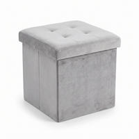POUF mit Stauraum 38/38/38 cm - Grau, Textil (38/38/38cm) - SCENA LIVING