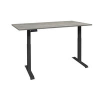SCHREIBTISCH höhenverstellbar elektrisch Editha 160x70 schwarz/beton - Hellgrau, Holz (160/70/73cm) - 58aufmkessel