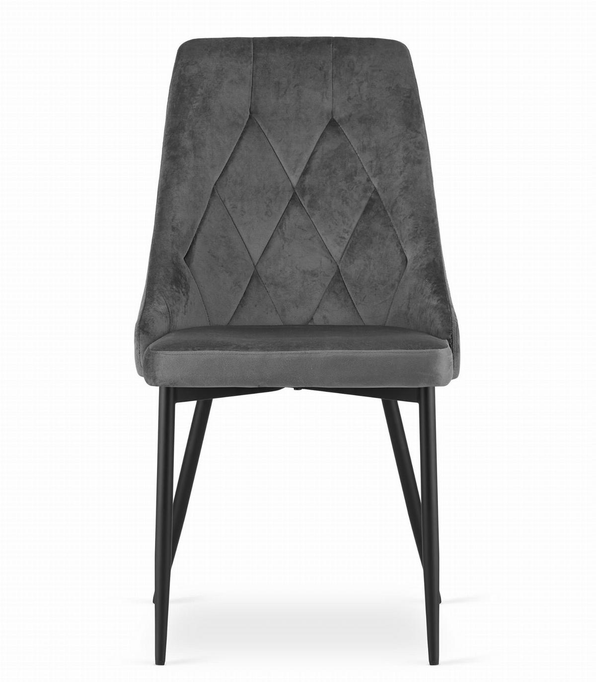 STUHL BRISIGHELLA 6-er Set, Grau, mit Samtstoff gepolstert - Anthrazit, Textil/Metall (49/94/61cm) - Komodee