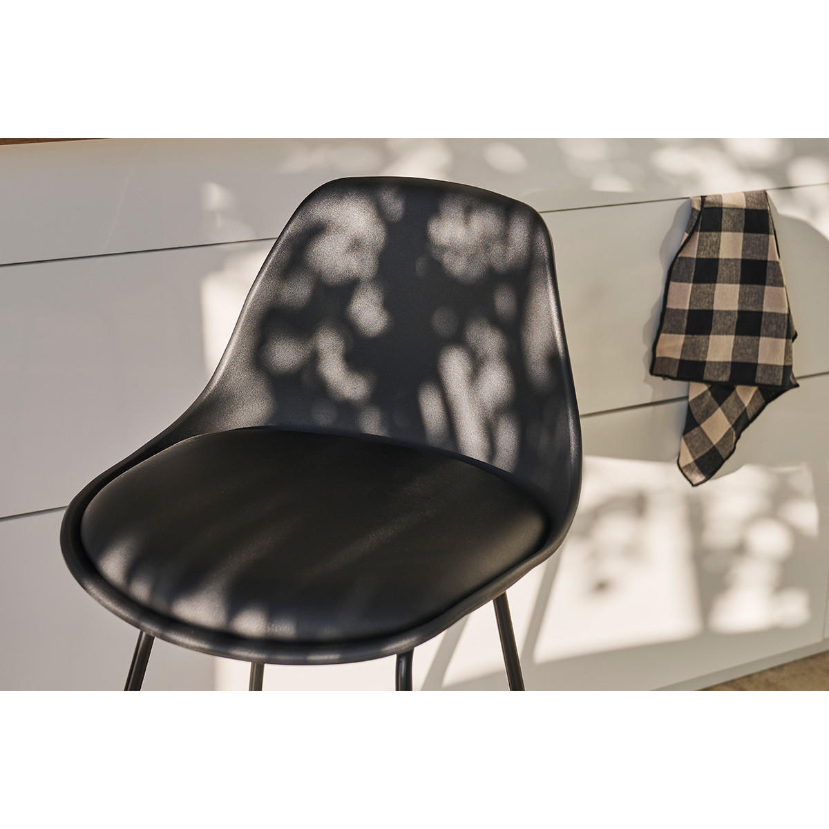 BARHOCKER Designer Schwarz Metallbeine 65 cm 2er-Set FRANZ - Schwarz, Kunststoff (41.5/87/41cm) - Miliboo