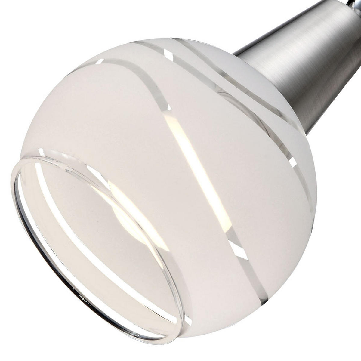 LED WANDLEUCHTE Elliott Silber - Silberfarben, Glas (10/15/19cm) - Globo Lighting
