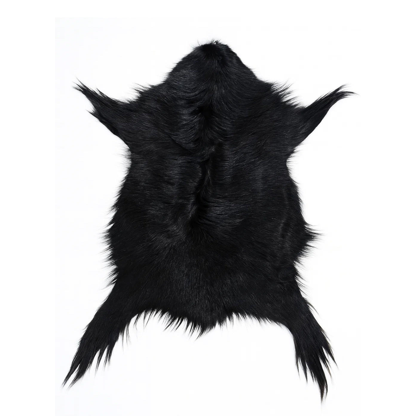 FELL Ziegenfell Eher Dunkel Naturfarben Teppich ca. 90 cm 2.Wahl - Dunkelbraun/Schwarz, Fell (50/90cm) - Provellus