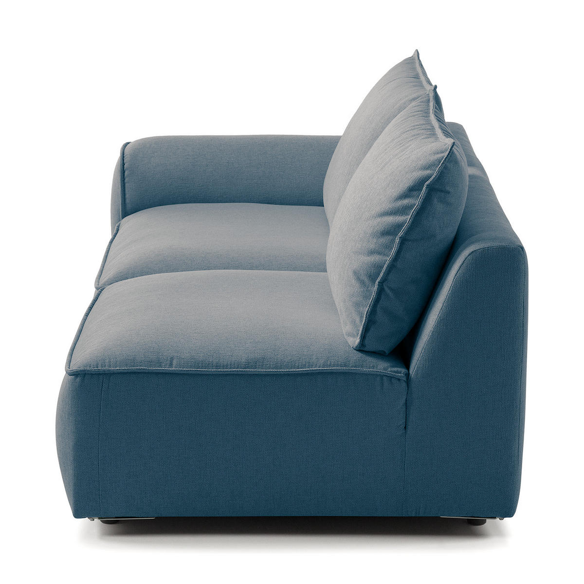 2,5-SITZER SOFA - modular - Blau/Schwarz, Holz/Kunststoff (189/80/99cm) - home24