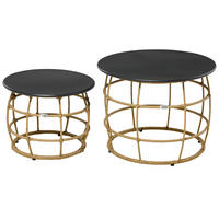 BEISTELLTISCH 2er-Set, Ø46+Ø60 cm, Sand - Sandfarben, Kunststoff - Outsunny