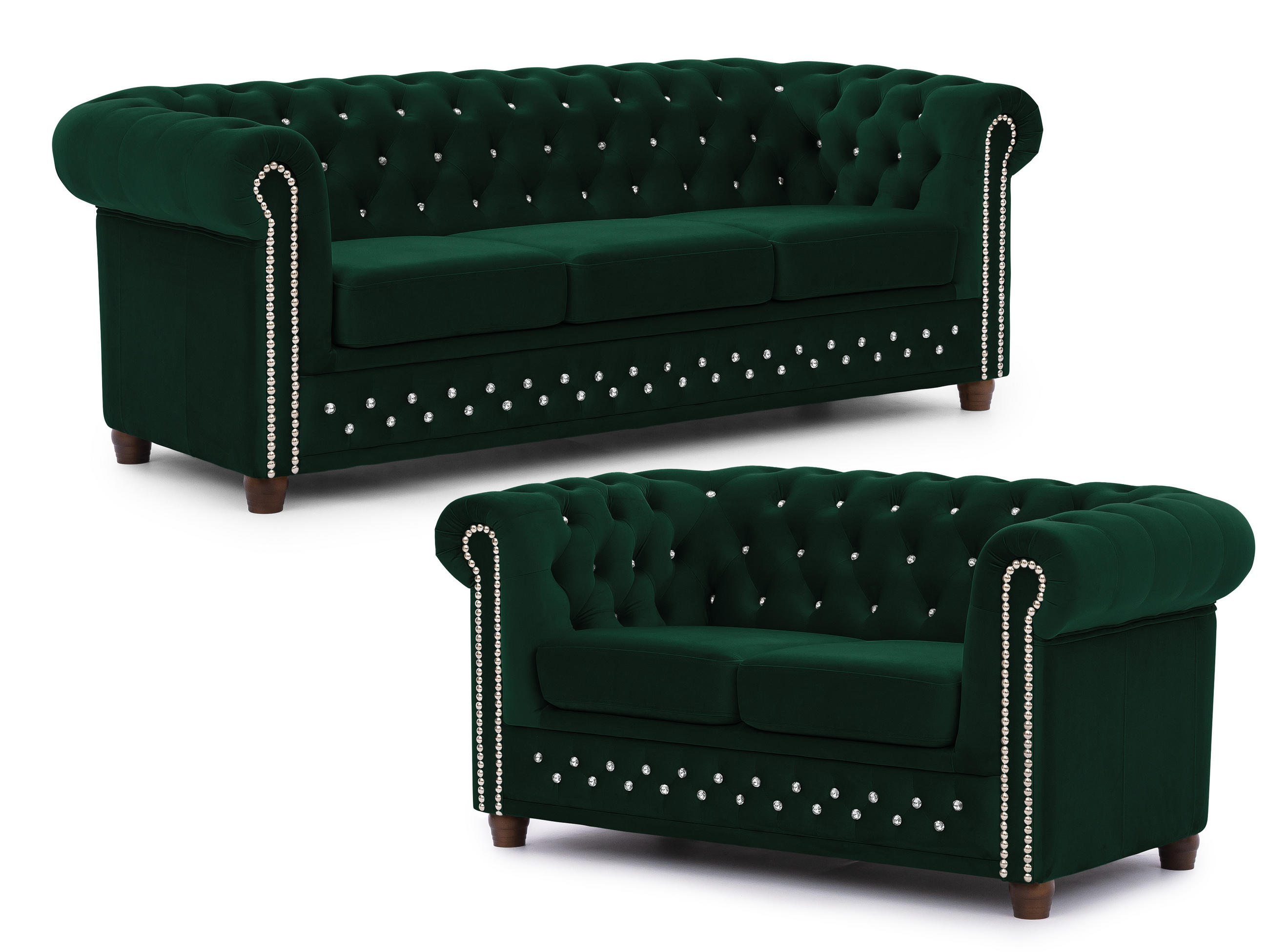 S-Style Sitzgarnitur Grün 203x72x86 cm