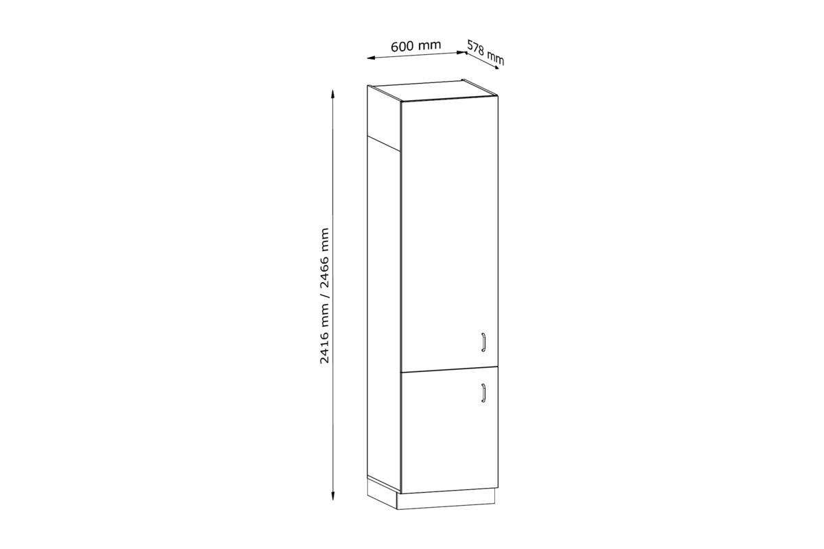 KÜHLUMBAUSCHRANK D60ZLN P/L – Sorento – Sonoma Eiche - Sonoma Eiche, Holzwerkstoff (60/247/58cm) - ROYAL24_MARKT