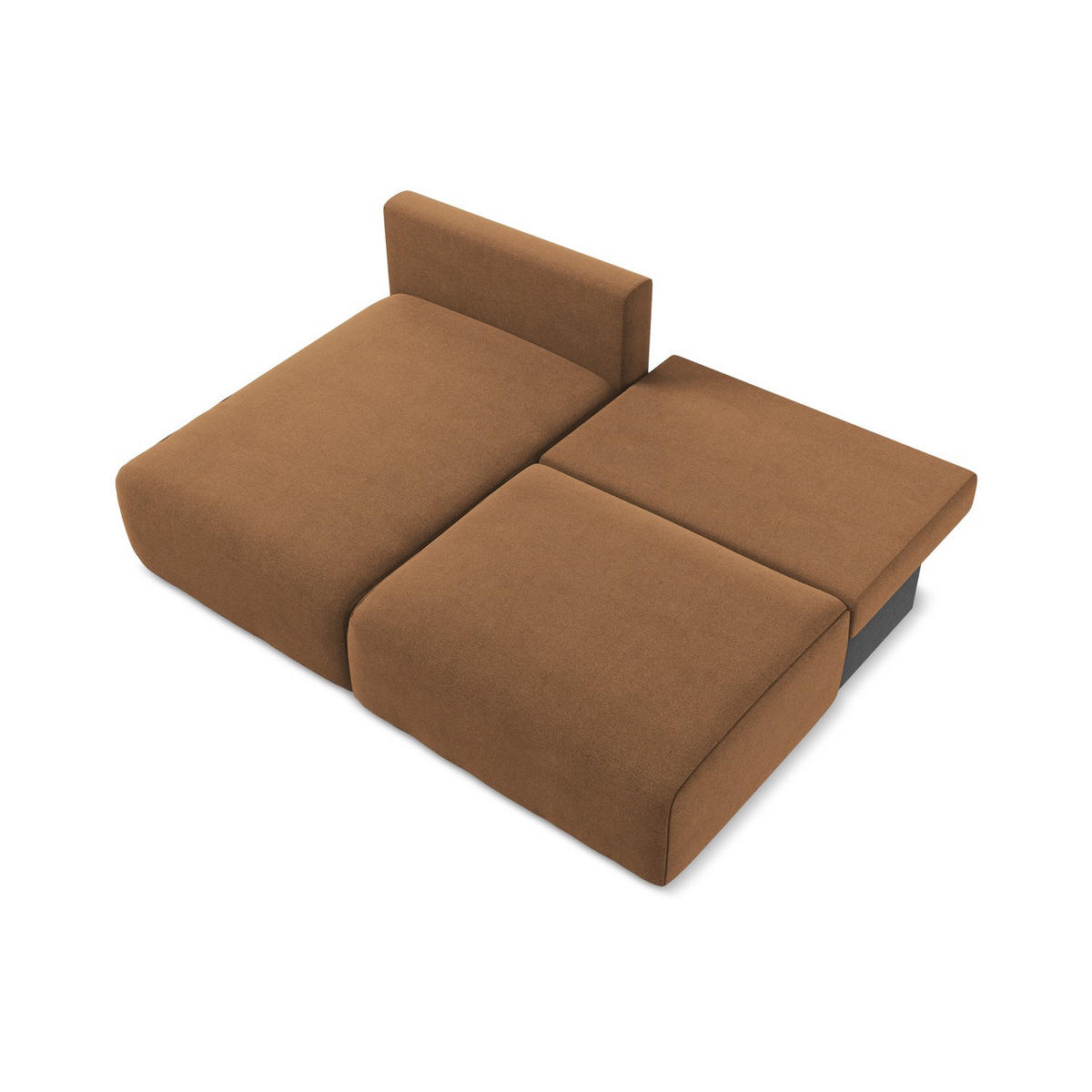 ECKSOFA mit Schlaffunktion links Strukturstoff Stoff Orange - Beige/Terracotta, Kunststoff/Textil (149/210cm) - Makamii