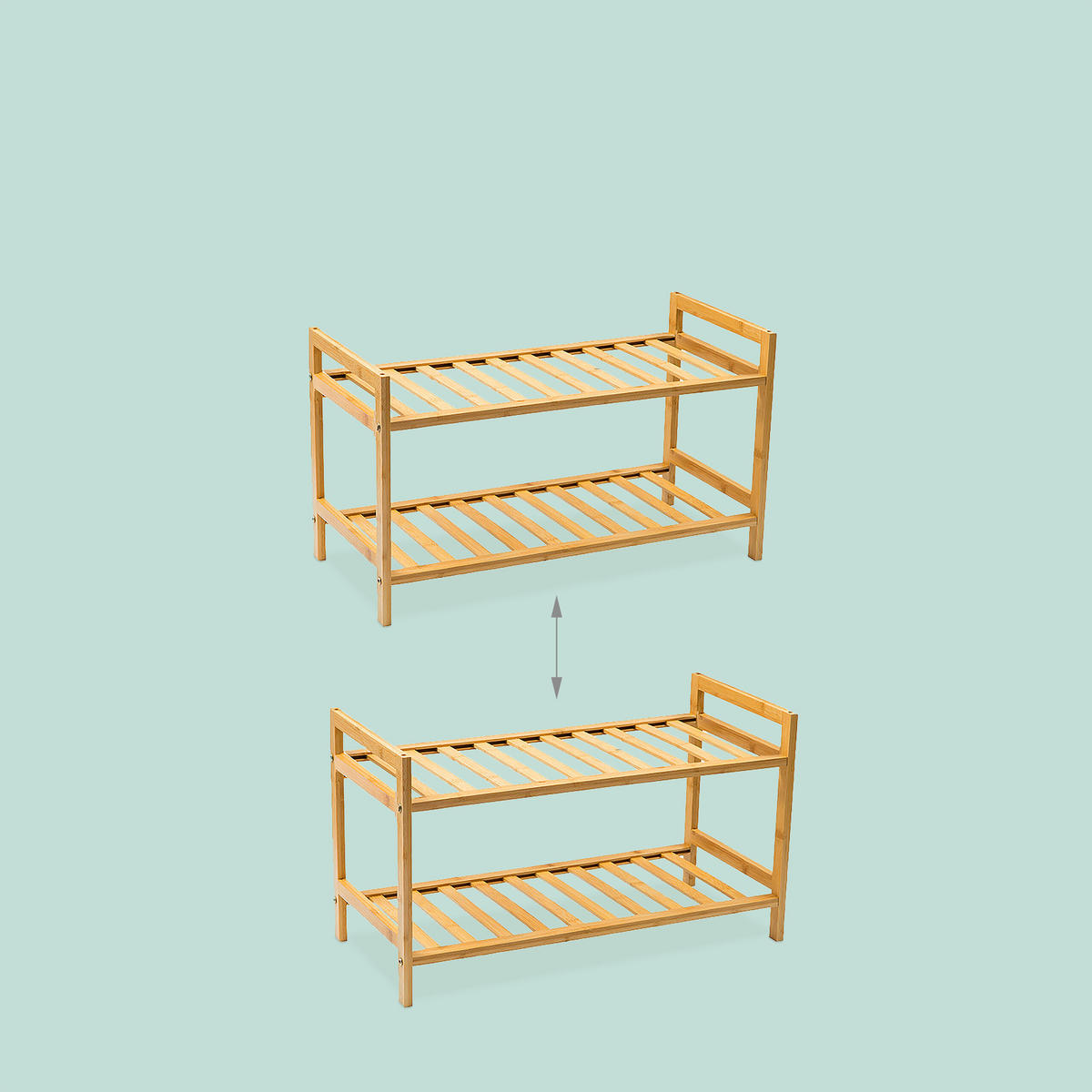 SCHUHREGAL - Hellbraun, Holz (69/40/27cm) - Relaxdays