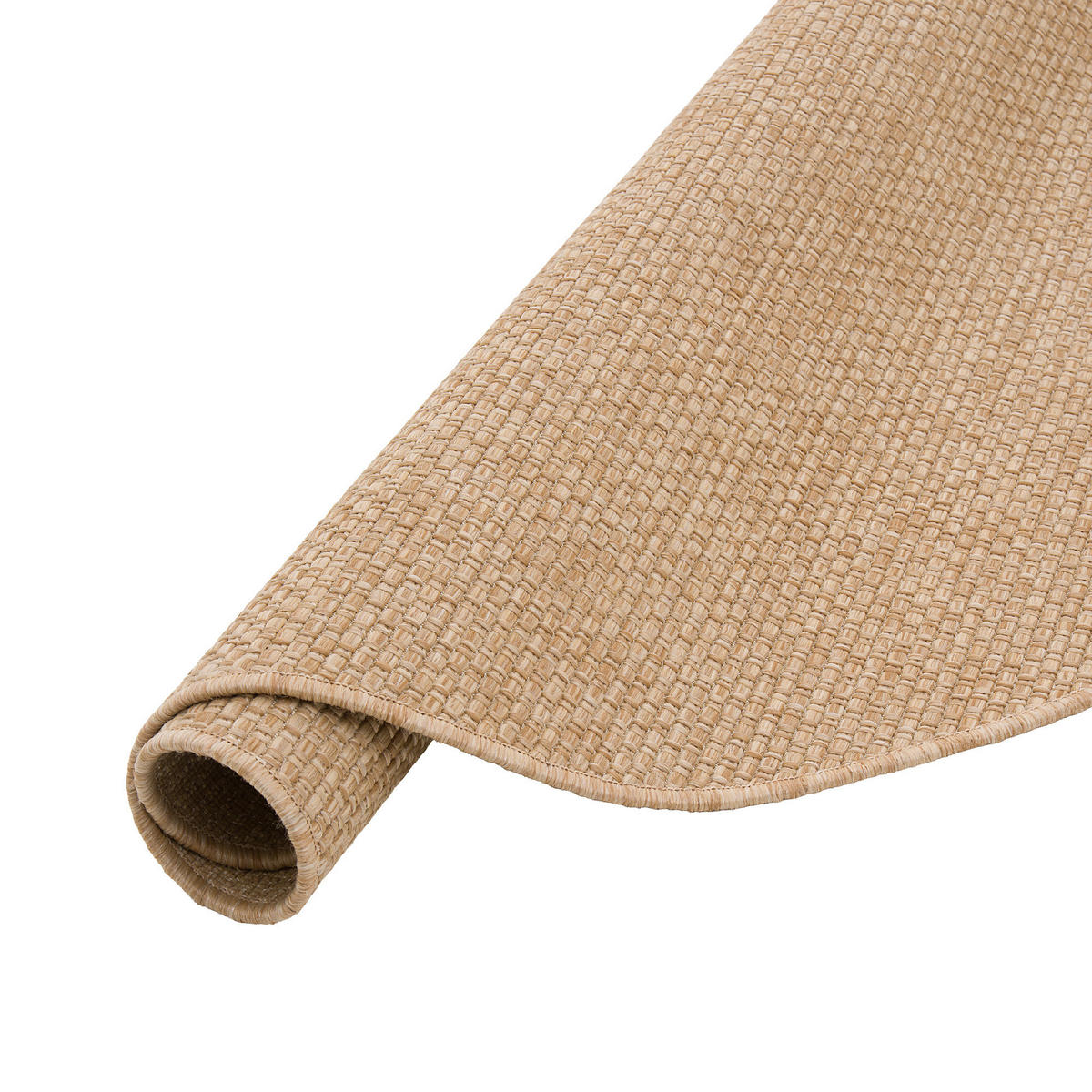 IN- & OUTDOOR FLACHGEWEBE TEPPICH PORTO RUND - Sandfarben, Textil (200/200cm) - Snapstyle